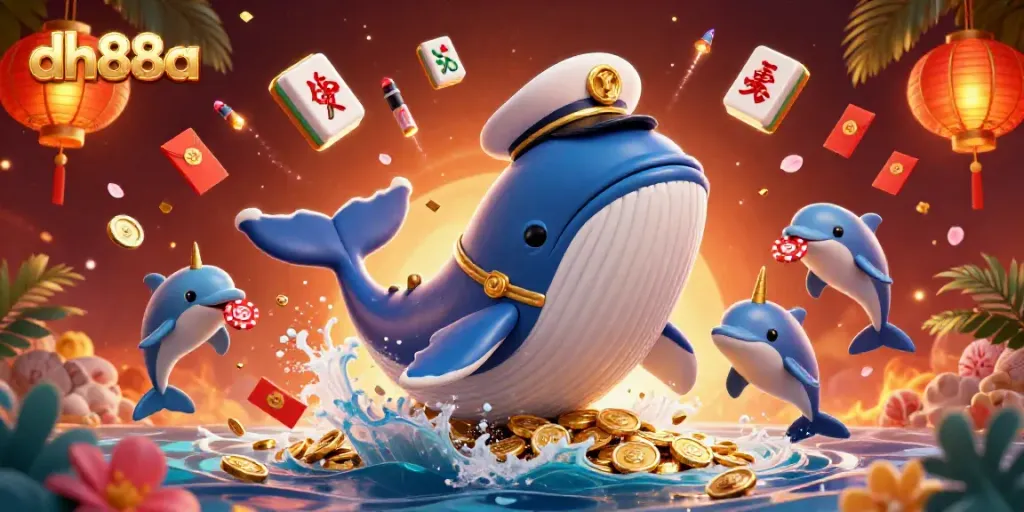 Engage with thrilling plays on dh88a surrounded by vibrant 3D casino elements and characters.