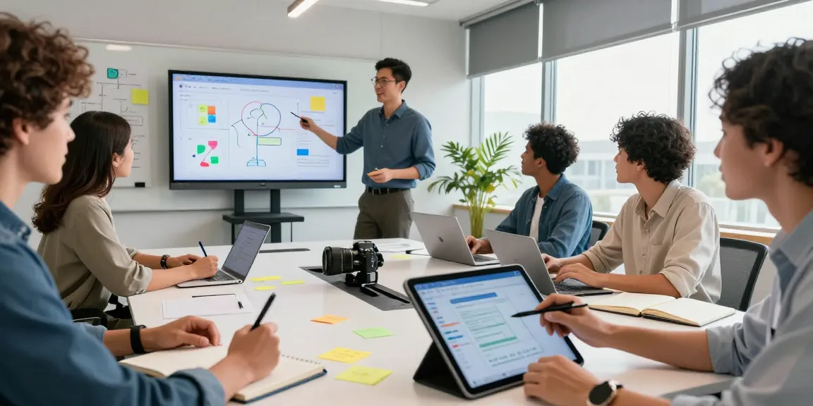 Professionals collaborating in a modern workspace, showcasing WPS Official Website tools for enhanced productivity.